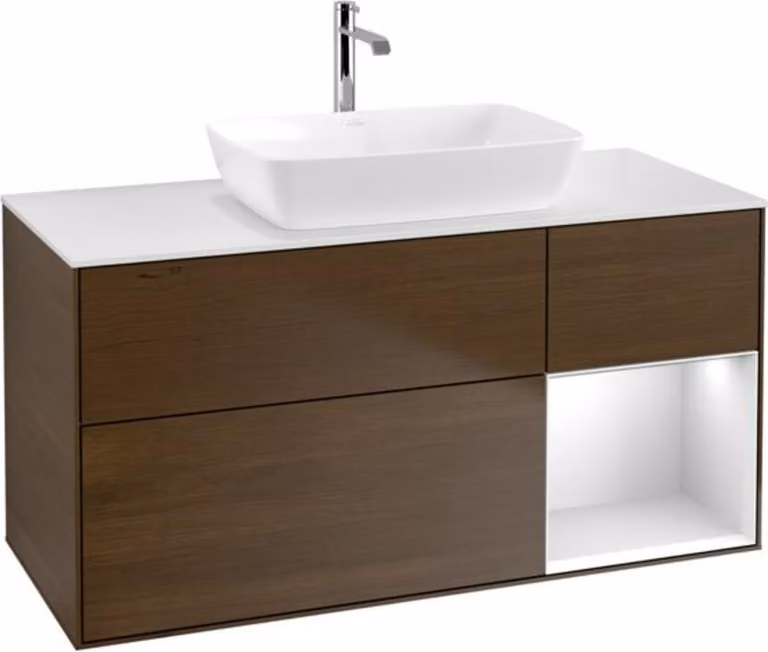 Mobiletto V&B Finion 120 cm, Pl wh. m, Reg wh. m Lac, wal ven