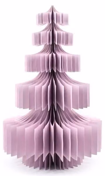Albero di Natale in carta alveolare, colore naturale, codice Pantone 677 C, altezza 60 cm