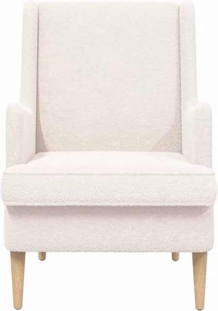 Poltrona Relax Lounge in Tessuto Bouclé Beige e Bianco con Braccioli e Struttura in Legno e Metallo H 90 x L 79 x P 45 cm