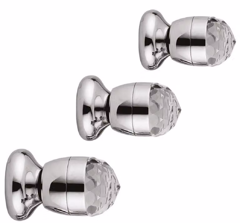 Casa Padrino Set di accessori per doccia con cristallo Swarovski Argento - Set per doccia da bagno - Qualità eccellente - Italy