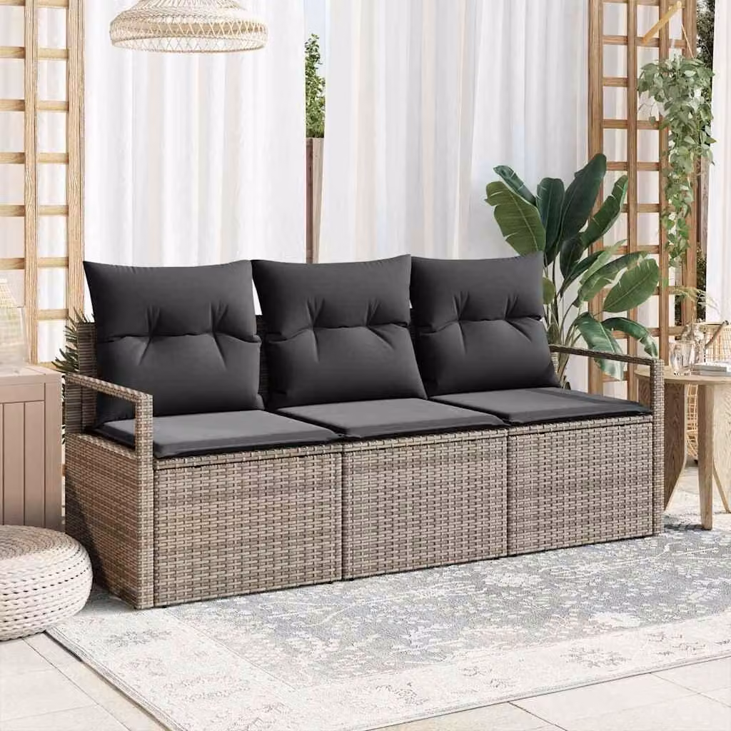 Maison Exclusive - Set di divani 3 pcs Grigio polyrattan