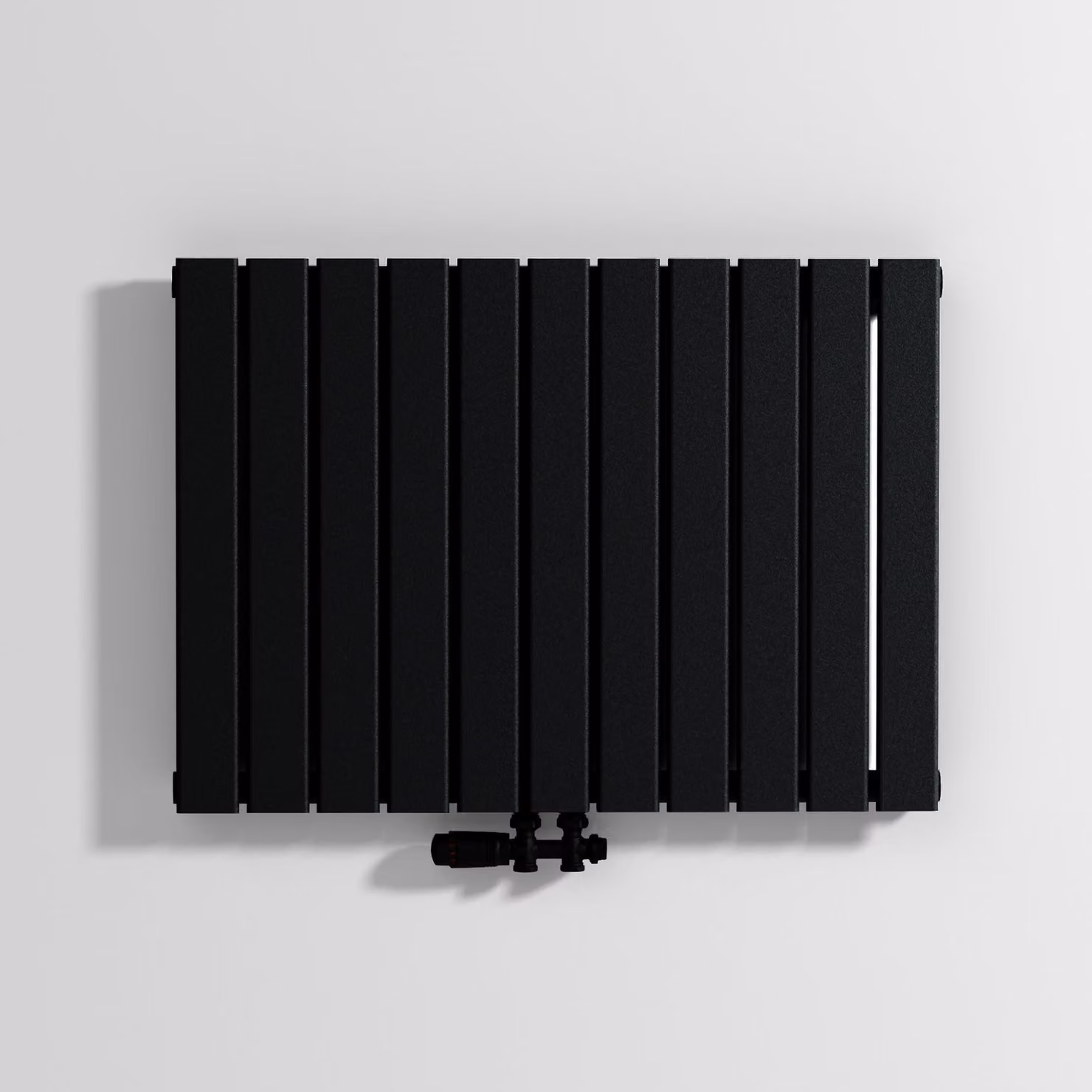 Radiatore dal design moderno, dimensioni 600 x 835 mm, colore nero
