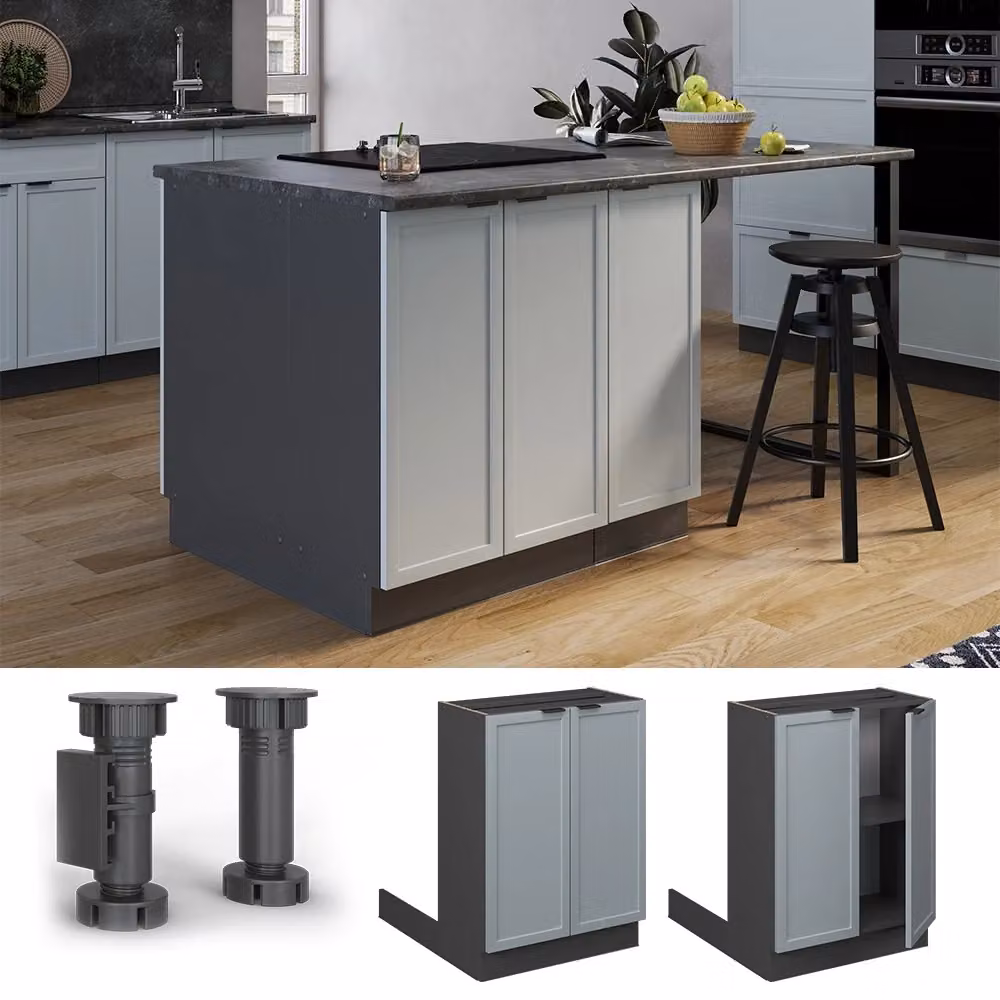 Isola cucina Vicco Fame-Line Blu-grigio chiaro/Antracite senza piano di lavoro L: 60 cm, H: 82 cm, P: 30 cm – 2