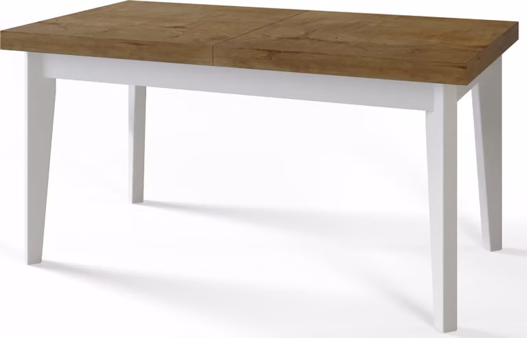 Tavolo da pranzo 140 cm / 180 cm, Tavolo allungabile, Tavolo da cucina, Tavolo da pranzo, Tavolo da soggiorno, Tavolo da camera, Tavolo moderno, Tavolo da soppalco, Gambe bianche, Scandinavo, 140x80, Lefkas