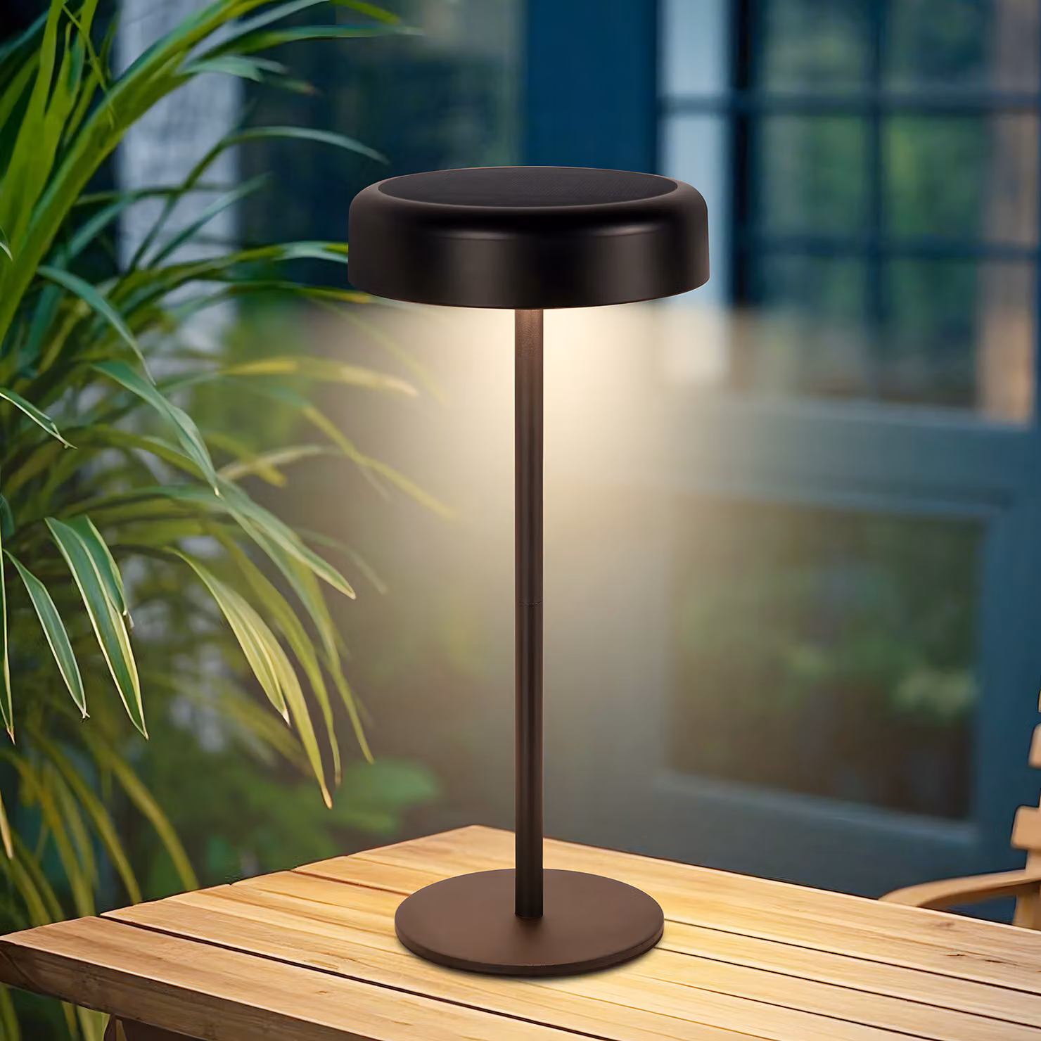 ZMH Lampada da Tavolo Batteria Solare Lampada da Letto Led Lampada da Tavolo Cordless 3600mhA Ricaricabile Touch Dimmerabile Lampada Nera con Batteria USB Lampade Solari per Soggiorno Moderno Camera da Letto Esterna
