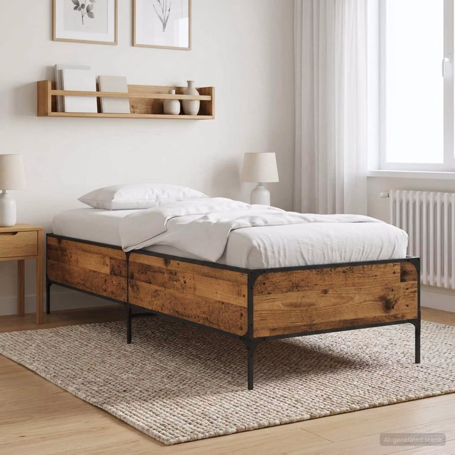 Struttura del letto moderna vidaXL in legno color marrone L/P/H: 200 x 80 x 83 cm