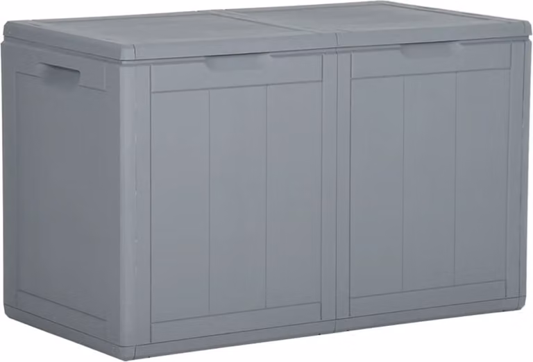 Baule da Giardino 180 L Grigio Aspetto legno in PP