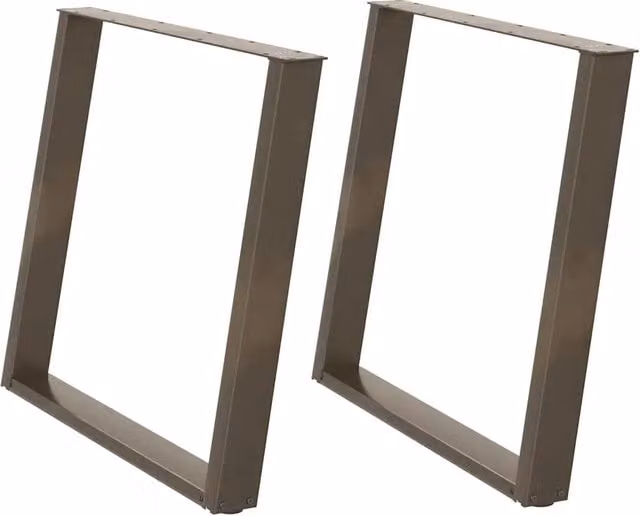 Gambe per tavolo da pranzo a forma di U 2 pz | Piede del tavolo in acciaio naturale 100x(72-73) cm
