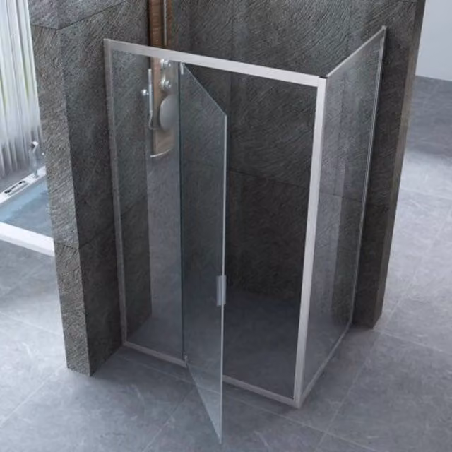 Box doccia due lati battente jade trasparente porta battente esterna, misura 75x110