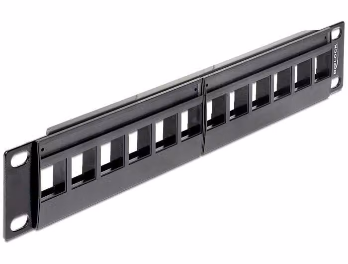 Delock 43259 DELOCK Patchpanel 1HE 12 Keystone Ports schwarz