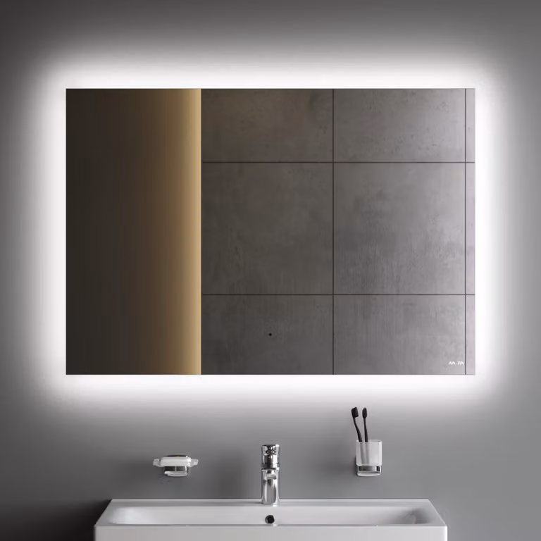 Specchio a LED con illuminazione integrata, dimensioni 70x100 cm, sensore a contatto