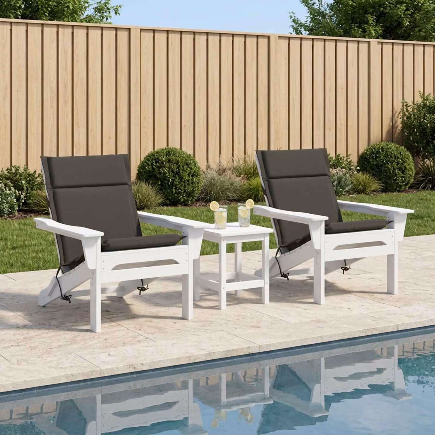 Set di 2 cuscini per sedia alta vidaXL GEMERT in poliestere, colore grigio antracite