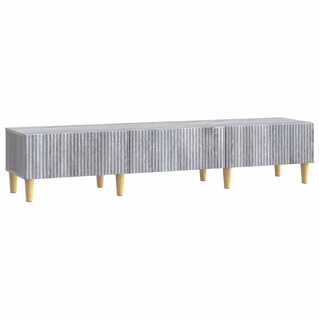 Mobile TV moderno vidaXL in legno grigio con vani porta media L: 147 cm, P: 34,5 cm, H: 30 cm – 2