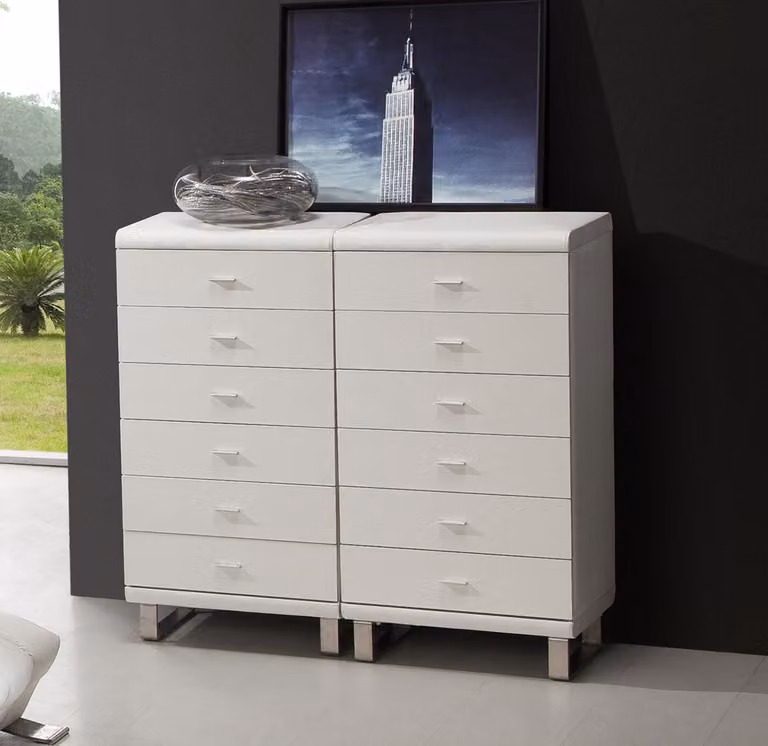 Regal Kommode Schubladen Hoch Schrank Kommoden Luxus Leder Side Low Board Regale