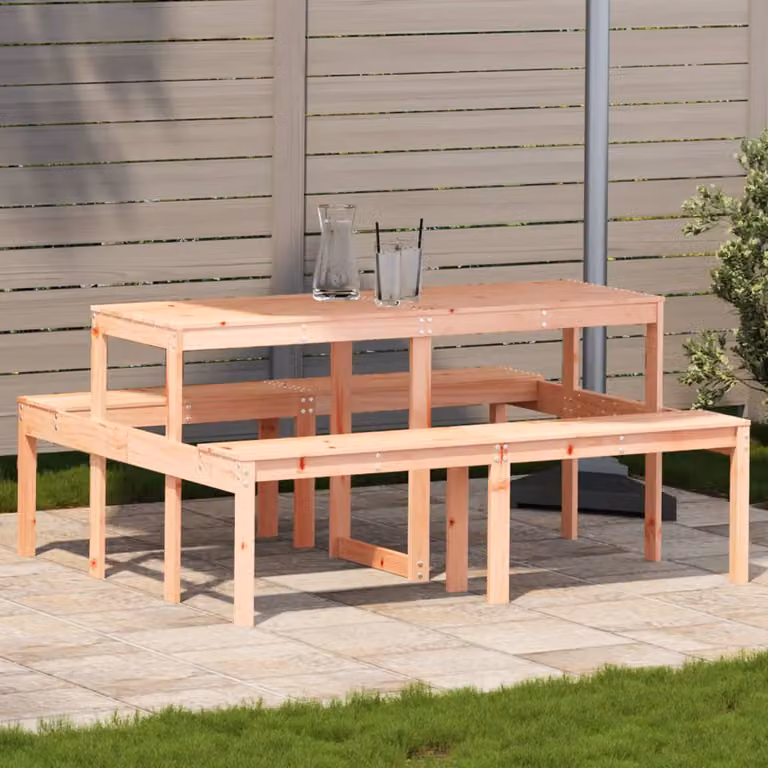 vidaXL Tavolo da picnic in legno di Douglas marrone L/P/H: 160 x 134 x 75 cm