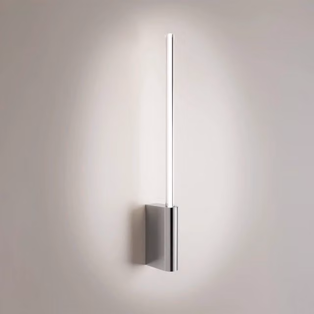 Brilliant Lampada da Parete LED Minimalista in Cromo con Diffusore Cilindrico, Altezza: 50,7 cm, IP20