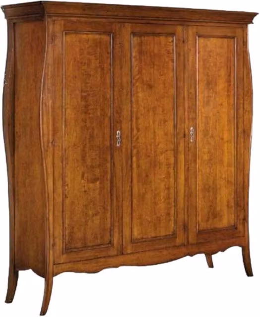 Armadio Arte Povera Mobili 2G in legno con 3 ante, colore noce, L: 182 cm, P: 64 cm, H: 212 cm