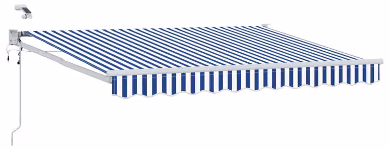 Tettuccio Elettrico Retrattile Blu e Bianco 3 x 2,5 m