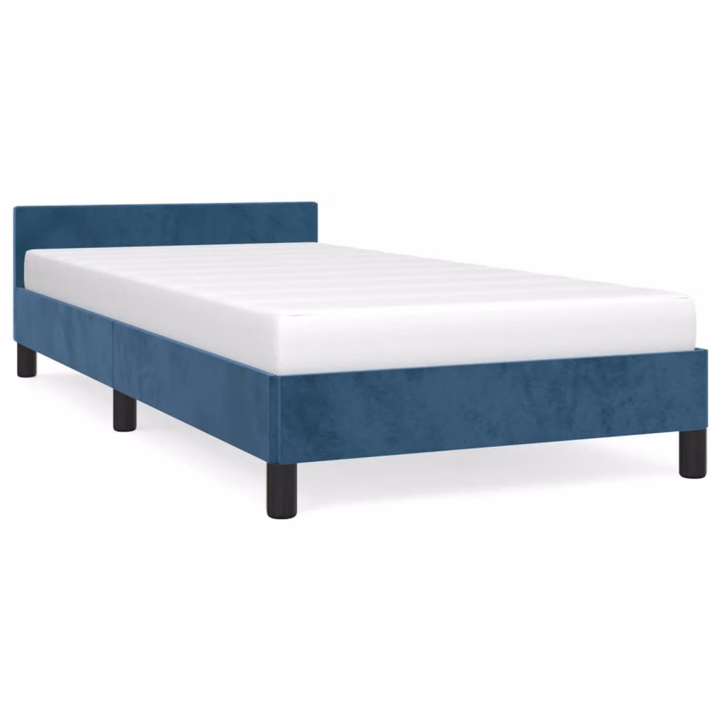 Giroletto senza Materasso Blu Scuro 80x200 cm in Velluto