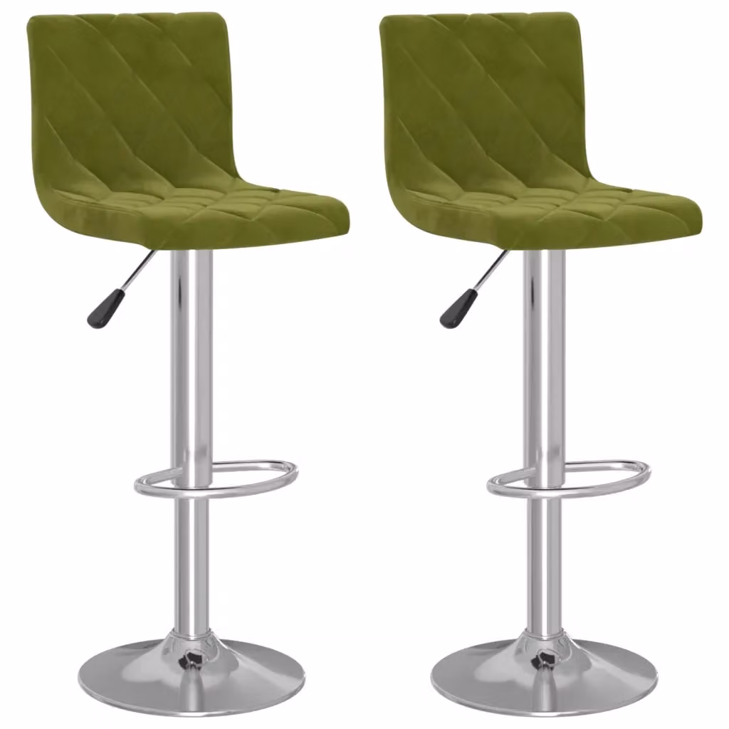 Set di 2 sgabelli da bar vidaXL in velluto verde con base girevole a 360 gradi – 2
