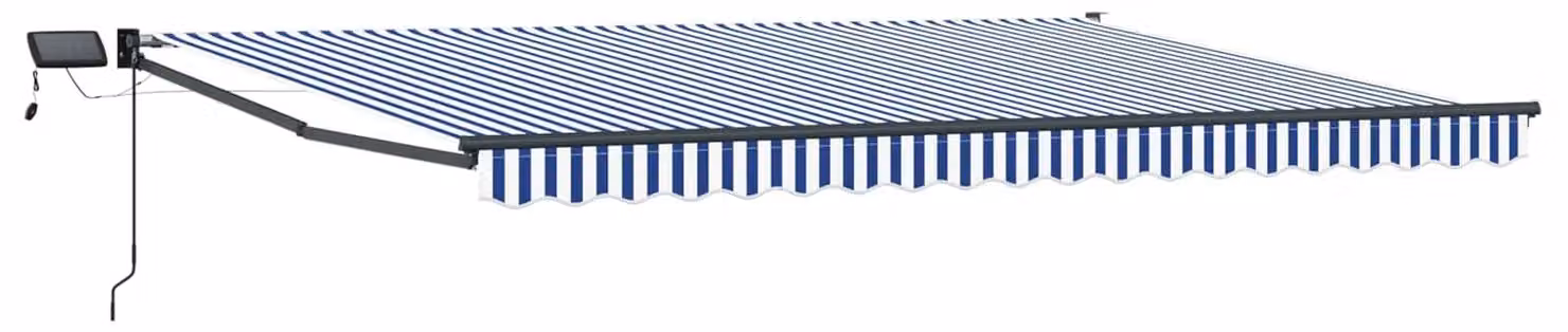 Tenda retrattile manuale con LED Blu, Bianco, Antracite 5 x 3 m