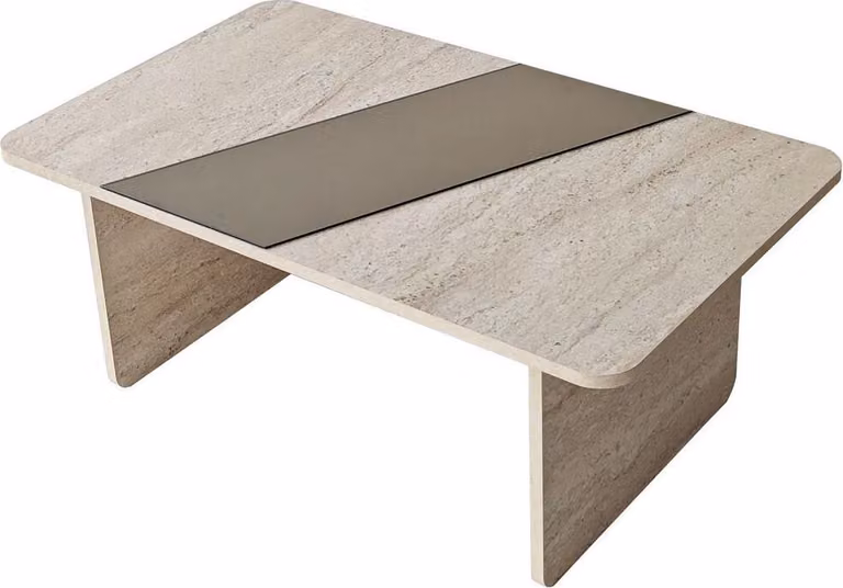 Calicosy - Tavolino da caffè rettangolare con specchio L120 cm SOLEA