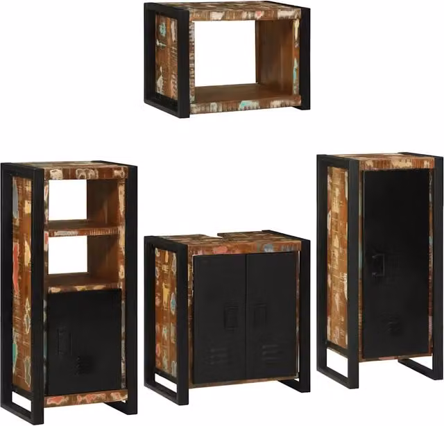 Set di mobili per il bagno 4 pz Multicolore 3305679