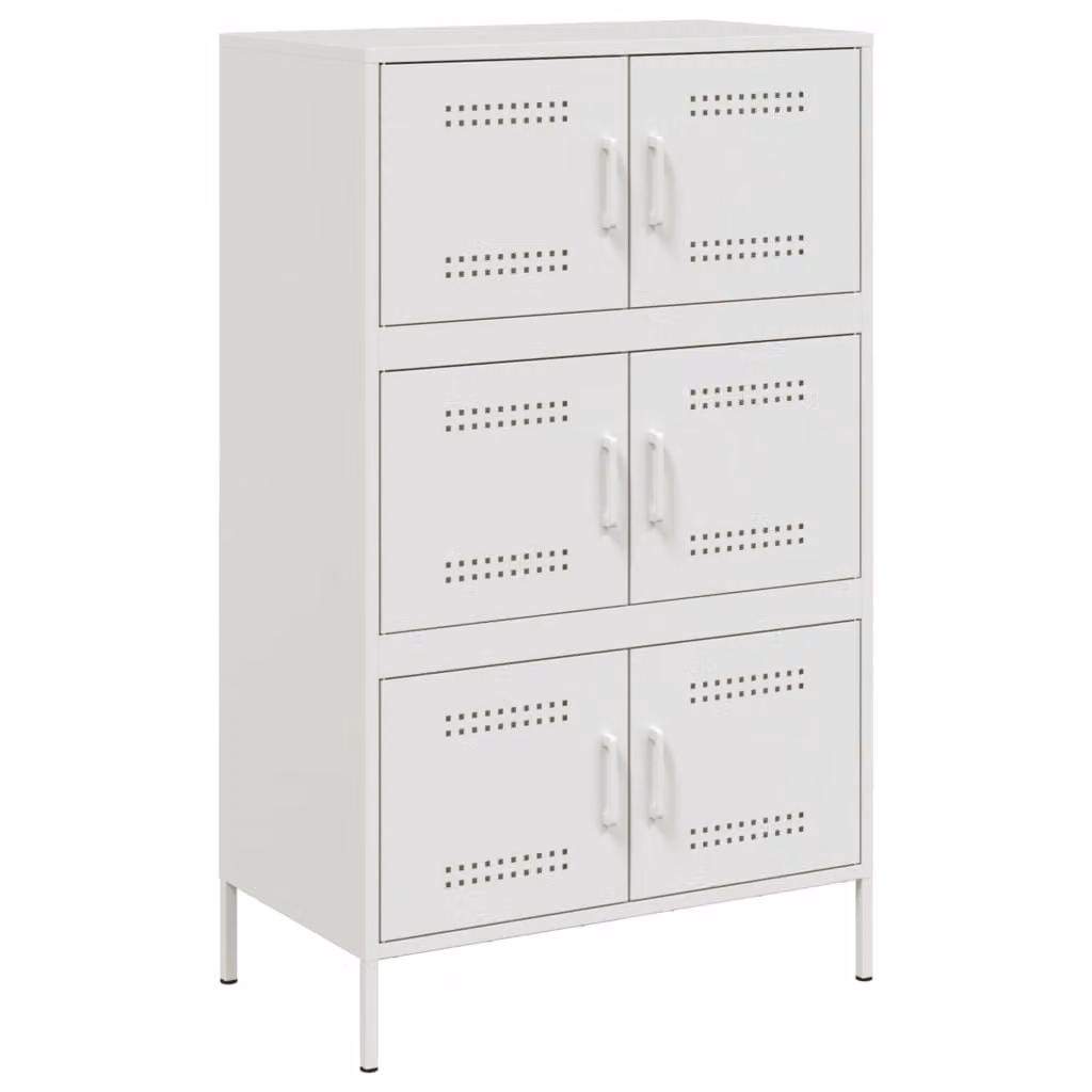 Credenza Bianca 68x39x113 cm in Acciaio