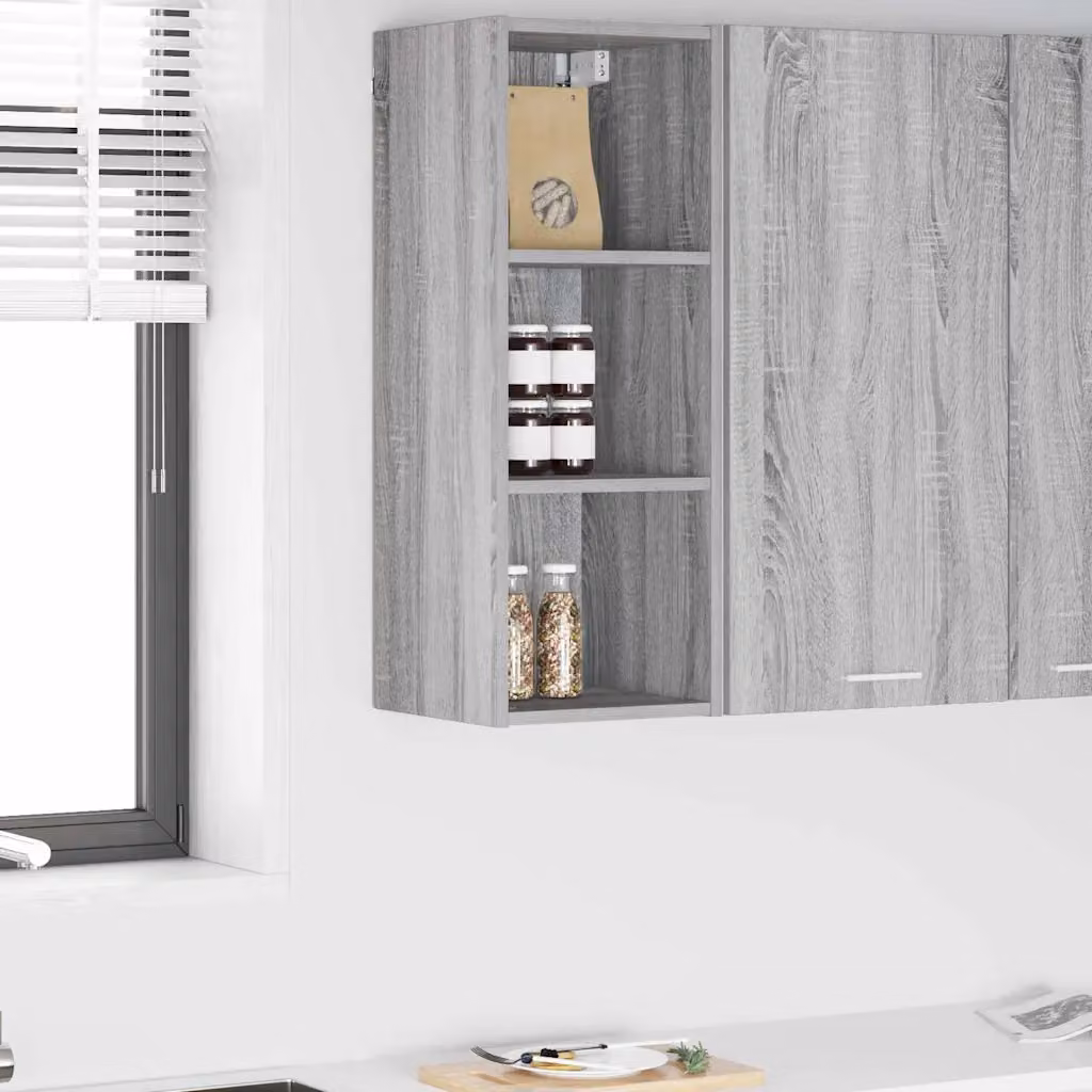 Armadio pensile da cucina moderno vidaXL in MDF Grigio, L: 30 cm, P: 29,5 cm, H: 80 cm