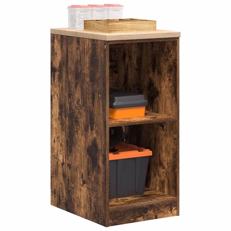 Armadietto da garage vidaXL in legno color marrone con ripiani interni, L 40 cm, P 51 cm, H 85 cm