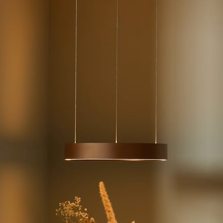 LOOM DESIGN Lampada a sospensione Velora, dimmerabile, Marrone / Ruggine, Soggiorno / Sala da pranzo, Alluminio, Moderno, Lampada a sospensione