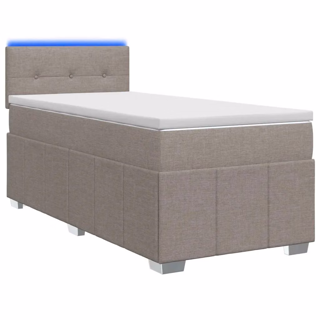Letto box spring ibrido vidaXL con materasso a molle insacchettate e base contenitore, colore beige/grigio, L/P: 100 x 200 cm – 2