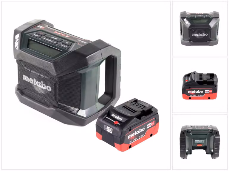Radio da cantiere a batteria Metabo R 12-18 DAB+ BT 12-18 V DAB+ Bluetooth + 1x batteria 5,5 Ah - senza caricabatteria