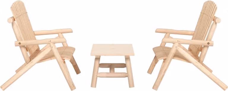 The Living Store Set di 3 pezzi per salotto da giardino in legno massiccio di abete rosso