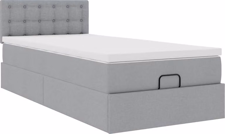 Struttura Letto Pouf con Materasso 90x190 cm in Tessuto