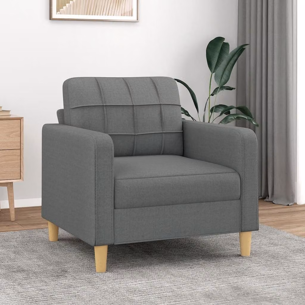 Maison Exclusive - Poltrona imbottita, grigio scuro, 60 cm, rivestita in tessuto