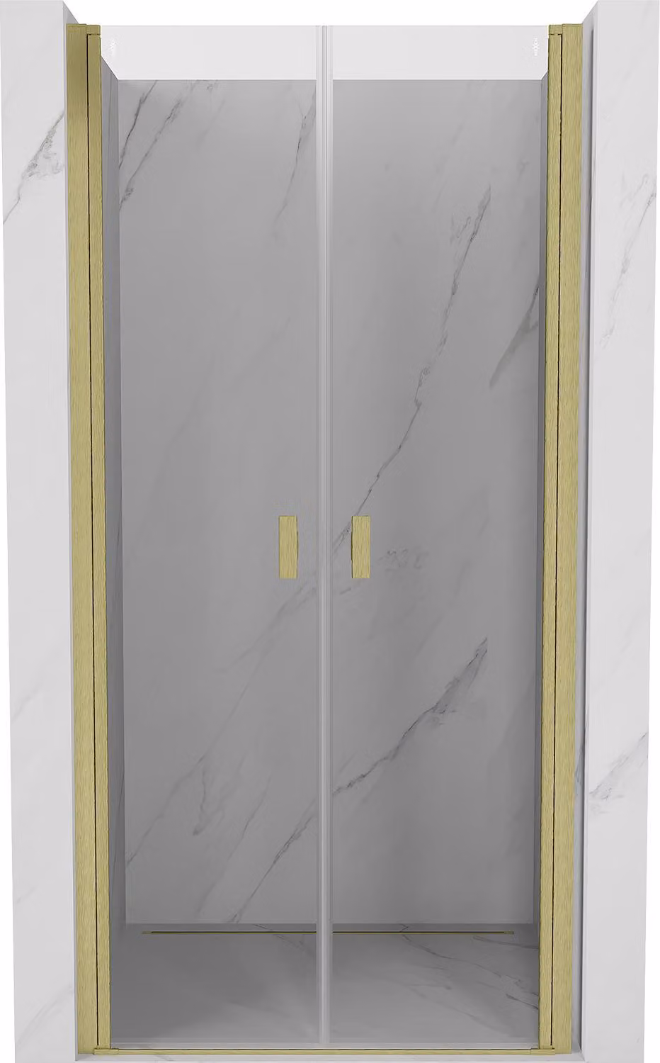 Mexen Mist porta doccia a battente 80 cm, trasparente, oro spazzolato - 8A7-080-000-55-00