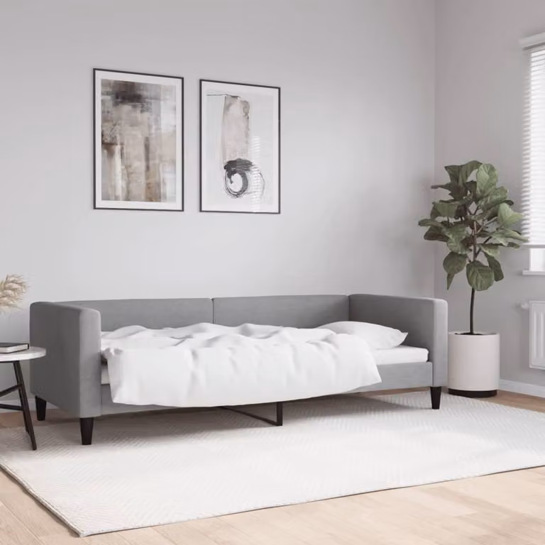 Maison Exclusive - Letto a giorno grigio chiaro, 80x200 cm, tessuto