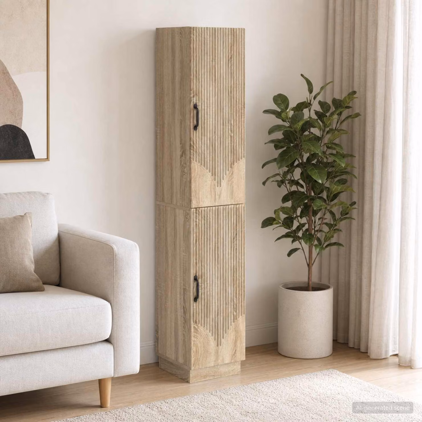Set di 2 armadi moderni vidaXL in legno ingegnerizzato e MDF, colore marrone, con ante a battente e ripiani interni
