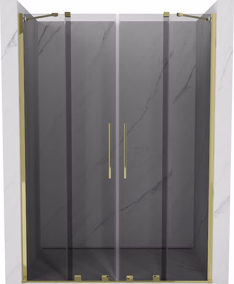 Mexen Velar Duo porte doccia scorrevoli 160 cm, grafite, oro - 871-160-000-42-50