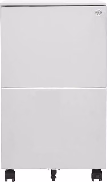 Schedario Mobile in Acciaio Grigio Chiaro con Ruote e Serratura DESIGN IN L/P/H: 39 x 45 x 67 cm