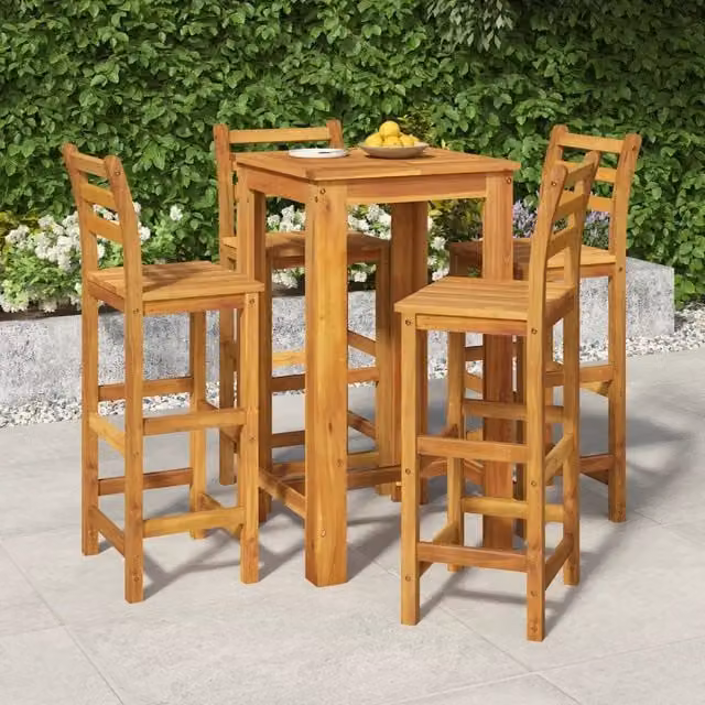 Set da Bar da Giardino 5 pz in Legno Massello di Acacia 3154391