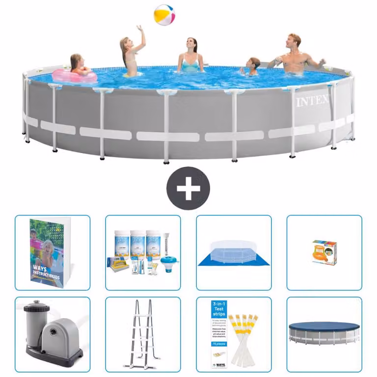Struttura per piscina a forma di prisma - 549x122 cm - composta da 7 elementi - modello S548