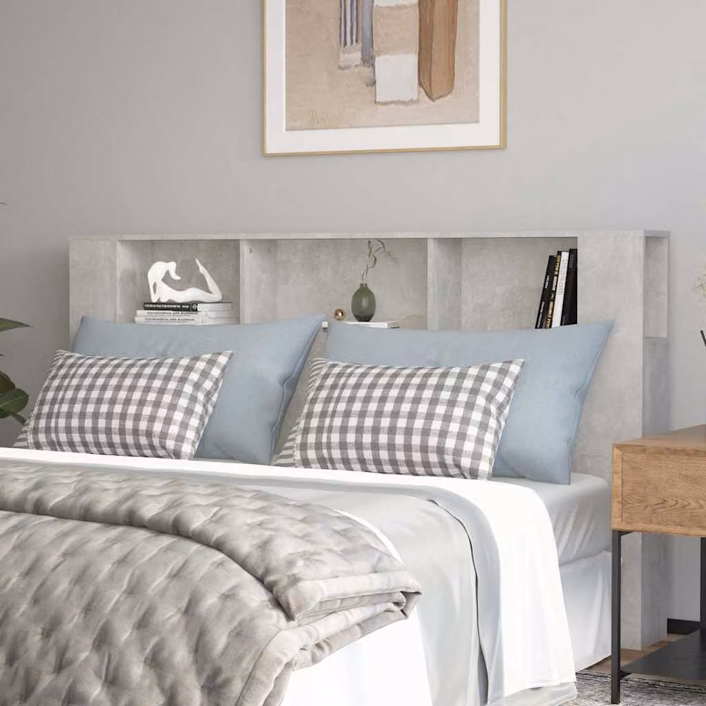 Testiera con scomparti vidaXL Grigio Cemento L: 180 cm, P: 18,5 cm, H: 104,5 cm