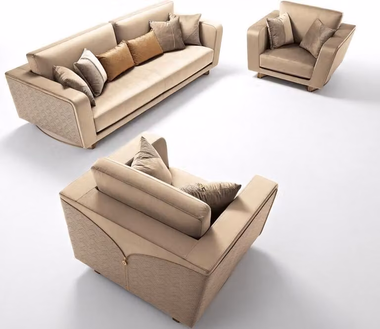 Sofagarnitur 311 Sitzer Set Design Sofa Polster Couchen Leder Italienische Möbel