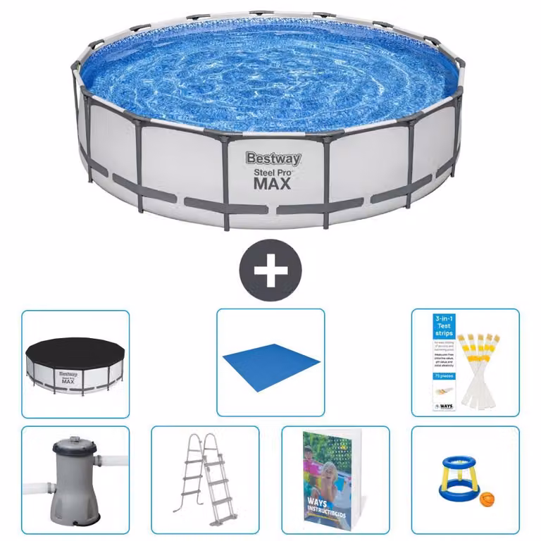 Piscina gonfiabile Bestway Steel Pro MAX, rotonda, 457x122 cm, composta da 6 parti, modello S568