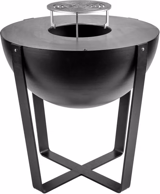 Barbecue a legna Iris Giordanoshop in acciaio nero alta temperatura L: 80 cm, P: 80 cm, H: 90 cm – 1