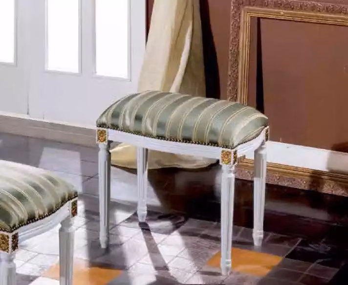 Designer Hocker Klassischer Sitzmöbel Polsterhocker Textil Stoff
