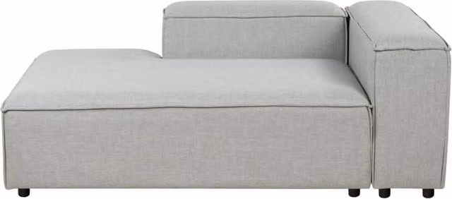 Chaise longue in tessuto grigio chiaro lato destro con Gambe nere stile moderno