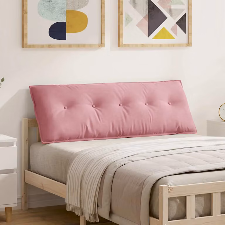 Cuscino per schiena ergonomico vidaXL in velluto a coste rosa L 140 cm x P 50 cm
